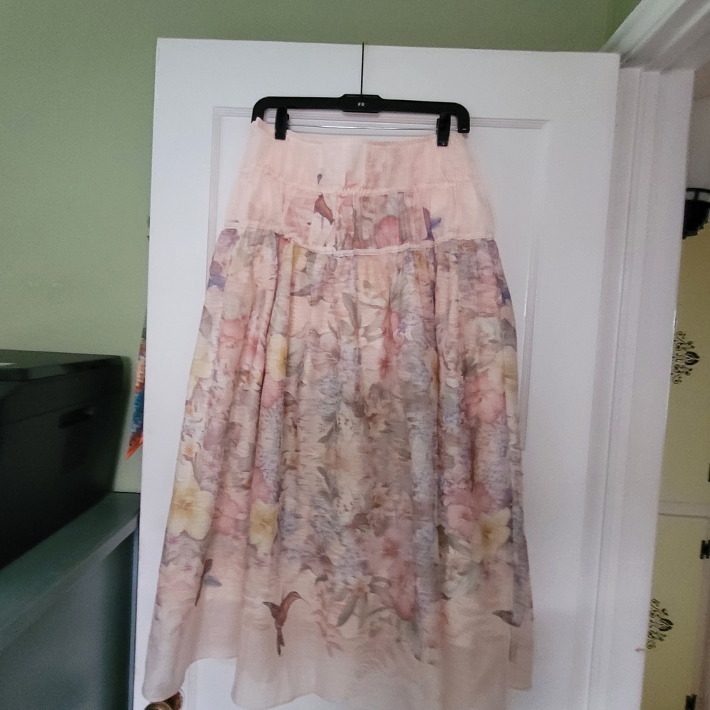 Floral Pastel Midi Skirt